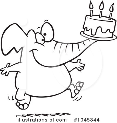 Royalty-Free (RF) Elephant Clipart Illustration by toonaday - Stock Sample #1045344