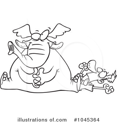 Royalty-Free (RF) Elephant Clipart Illustration by toonaday - Stock Sample #1045364