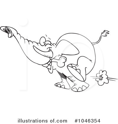 Royalty-Free (RF) Elephant Clipart Illustration by toonaday - Stock Sample #1046354