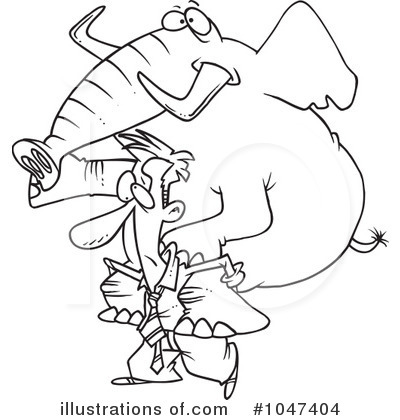 Royalty-Free (RF) Elephant Clipart Illustration by toonaday - Stock Sample #1047404