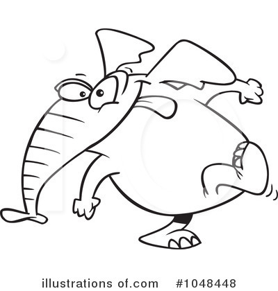 Royalty-Free (RF) Elephant Clipart Illustration by toonaday - Stock Sample #1048448