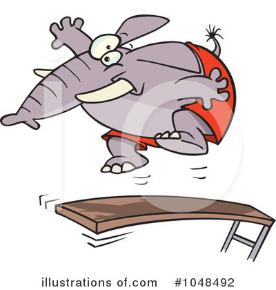 Royalty-Free (RF) Elephant Clipart Illustration by toonaday - Stock Sample #1048492