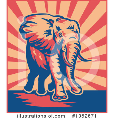 Royalty-Free (RF) Elephant Clipart Illustration by patrimonio - Stock Sample #1052671