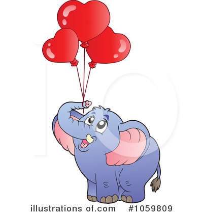 Royalty-Free (RF) Elephant Clipart Illustration by visekart - Stock Sample #1059809