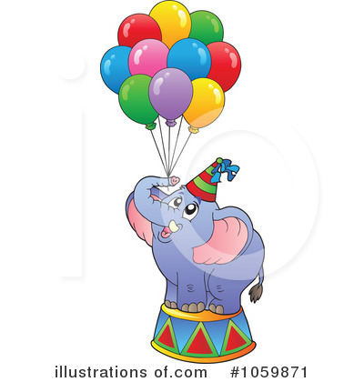 Royalty-Free (RF) Elephant Clipart Illustration by visekart - Stock Sample #1059871