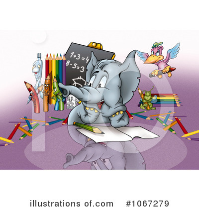 Royalty-Free (RF) Elephant Clipart Illustration by dero - Stock Sample #1067279