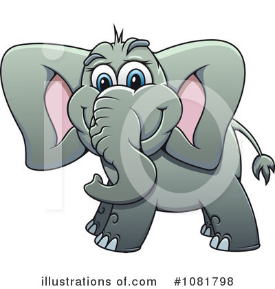 Royalty-Free (RF) Elephant Clipart Illustration by Vector Tradition SM - Stock Sample #1081798