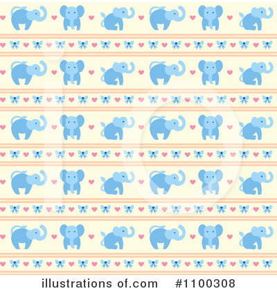 Royalty-Free (RF) Elephant Clipart Illustration by Cherie Reve - Stock Sample #1100308