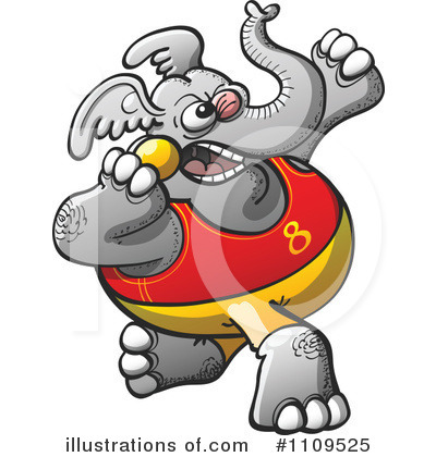 Royalty-Free (RF) Elephant Clipart Illustration by Zooco - Stock Sample #1109525