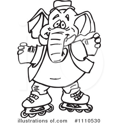 Royalty-Free (RF) Elephant Clipart Illustration by Dennis Holmes Designs - Stock Sample #1110530