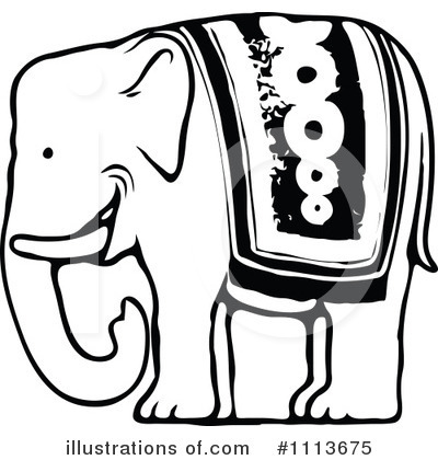 Royalty-Free (RF) Elephant Clipart Illustration by Prawny Vintage - Stock Sample #1113675