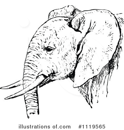 Royalty-Free (RF) Elephant Clipart Illustration by Prawny Vintage - Stock Sample #1119565
