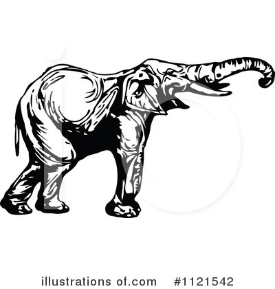 Royalty-Free (RF) Elephant Clipart Illustration by Prawny Vintage - Stock Sample #1121542