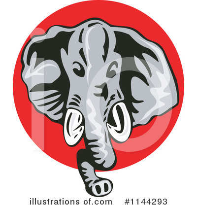 Royalty-Free (RF) Elephant Clipart Illustration by patrimonio - Stock Sample #1144293