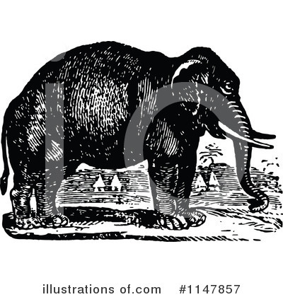 Royalty-Free (RF) Elephant Clipart Illustration by Prawny Vintage - Stock Sample #1147857