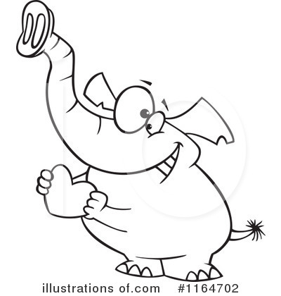 Royalty-Free (RF) Elephant Clipart Illustration by toonaday - Stock Sample #1164702
