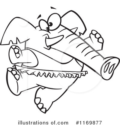 Royalty-Free (RF) Elephant Clipart Illustration by toonaday - Stock Sample #1169877