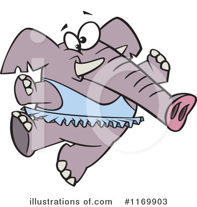 Royalty-Free (RF) Elephant Clipart Illustration by toonaday - Stock Sample #1169903