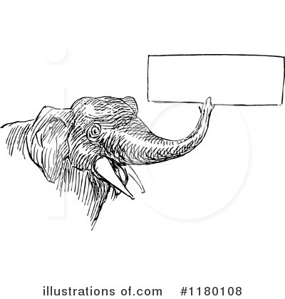 Royalty-Free (RF) Elephant Clipart Illustration by Prawny Vintage - Stock Sample #1180108