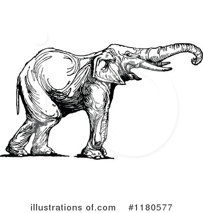 Royalty-Free (RF) Elephant Clipart Illustration by Prawny Vintage - Stock Sample #1180577