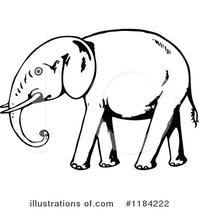 Royalty-Free (RF) Elephant Clipart Illustration by Prawny Vintage - Stock Sample #1184222