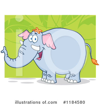 Royalty-Free (RF) Elephant Clipart Illustration by Hit Toon - Stock Sample #1184580