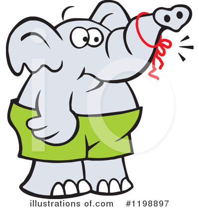 Royalty-Free (RF) Elephant Clipart Illustration by Johnny Sajem - Stock Sample #1198897
