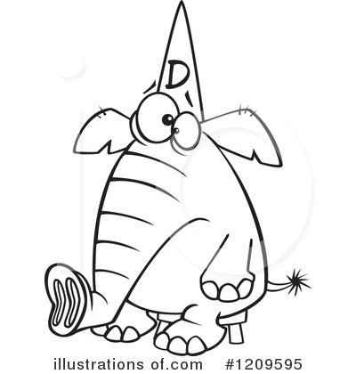 Royalty-Free (RF) Elephant Clipart Illustration by toonaday - Stock Sample #1209595