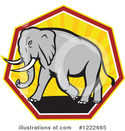 Royalty-Free (RF) Elephant Clipart Illustration by patrimonio - Stock Sample #1222665