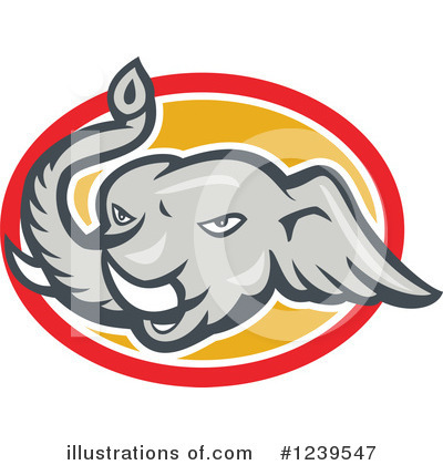 Royalty-Free (RF) Elephant Clipart Illustration by patrimonio - Stock Sample #1239547