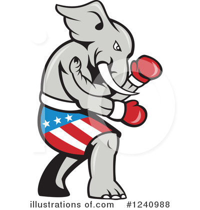 Royalty-Free (RF) Elephant Clipart Illustration by patrimonio - Stock Sample #1240988