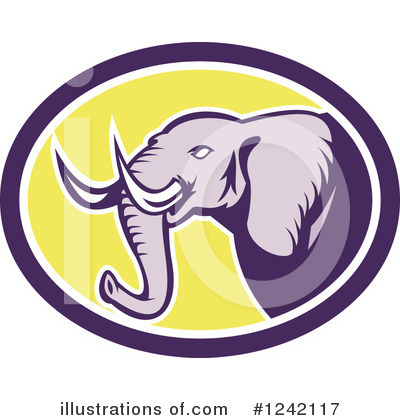 Royalty-Free (RF) Elephant Clipart Illustration by patrimonio - Stock Sample #1242117