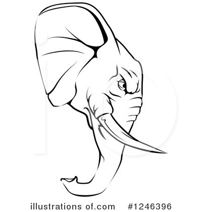 Royalty-Free (RF) Elephant Clipart Illustration by AtStockIllustration - Stock Sample #1246396