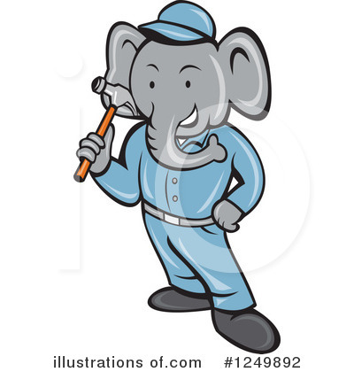 Royalty-Free (RF) Elephant Clipart Illustration by patrimonio - Stock Sample #1249892