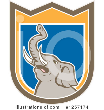 Royalty-Free (RF) Elephant Clipart Illustration by patrimonio - Stock Sample #1257174
