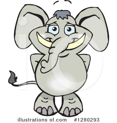 Royalty-Free (RF) Elephant Clipart Illustration by Dennis Holmes Designs - Stock Sample #1280293