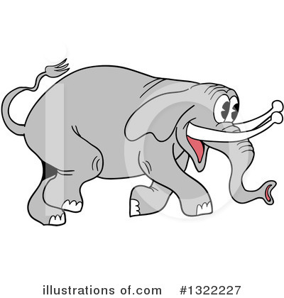 Royalty-Free (RF) Elephant Clipart Illustration by LaffToon - Stock Sample #1322227