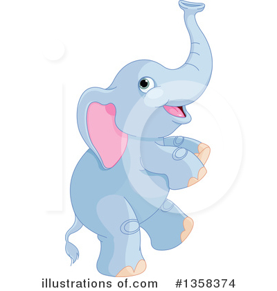 Royalty-Free (RF) Elephant Clipart Illustration by Pushkin - Stock Sample #1358374