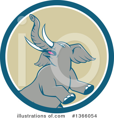 Royalty-Free (RF) Elephant Clipart Illustration by patrimonio - Stock Sample #1366054