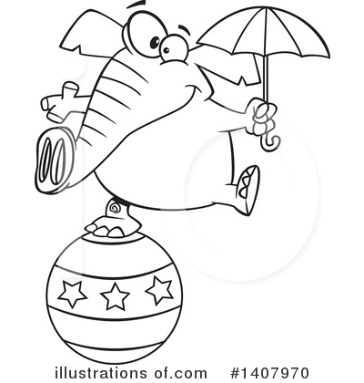 Royalty-Free (RF) Elephant Clipart Illustration by toonaday - Stock Sample #1407970