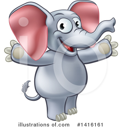 Royalty-Free (RF) Elephant Clipart Illustration by AtStockIllustration - Stock Sample #1416161