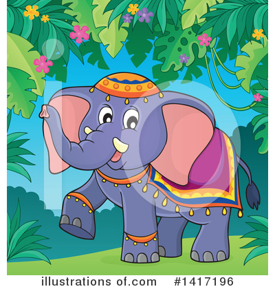 Royalty-Free (RF) Elephant Clipart Illustration by visekart - Stock Sample #1417196