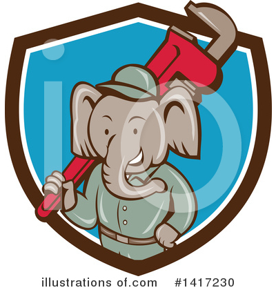Royalty-Free (RF) Elephant Clipart Illustration by patrimonio - Stock Sample #1417230