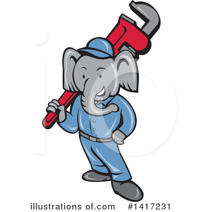 Royalty-Free (RF) Elephant Clipart Illustration by patrimonio - Stock Sample #1417231