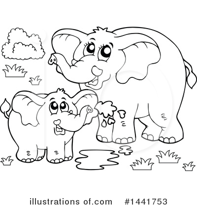 Royalty-Free (RF) Elephant Clipart Illustration by visekart - Stock Sample #1441753