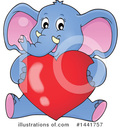 Royalty-Free (RF) Elephant Clipart Illustration by visekart - Stock Sample #1441757