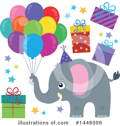 Royalty-Free (RF) Elephant Clipart Illustration by visekart - Stock Sample #1446006
