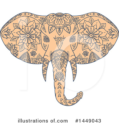 Royalty-Free (RF) Elephant Clipart Illustration by patrimonio - Stock Sample #1449043