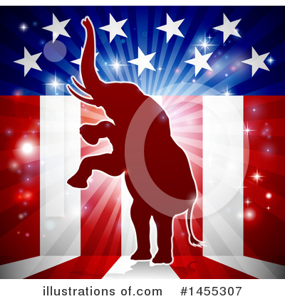 Republican Elephant Clipart #1455307 by AtStockIllustration
