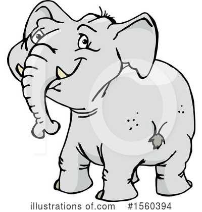 Royalty-Free (RF) Elephant Clipart Illustration by Dennis Holmes Designs - Stock Sample #1560394